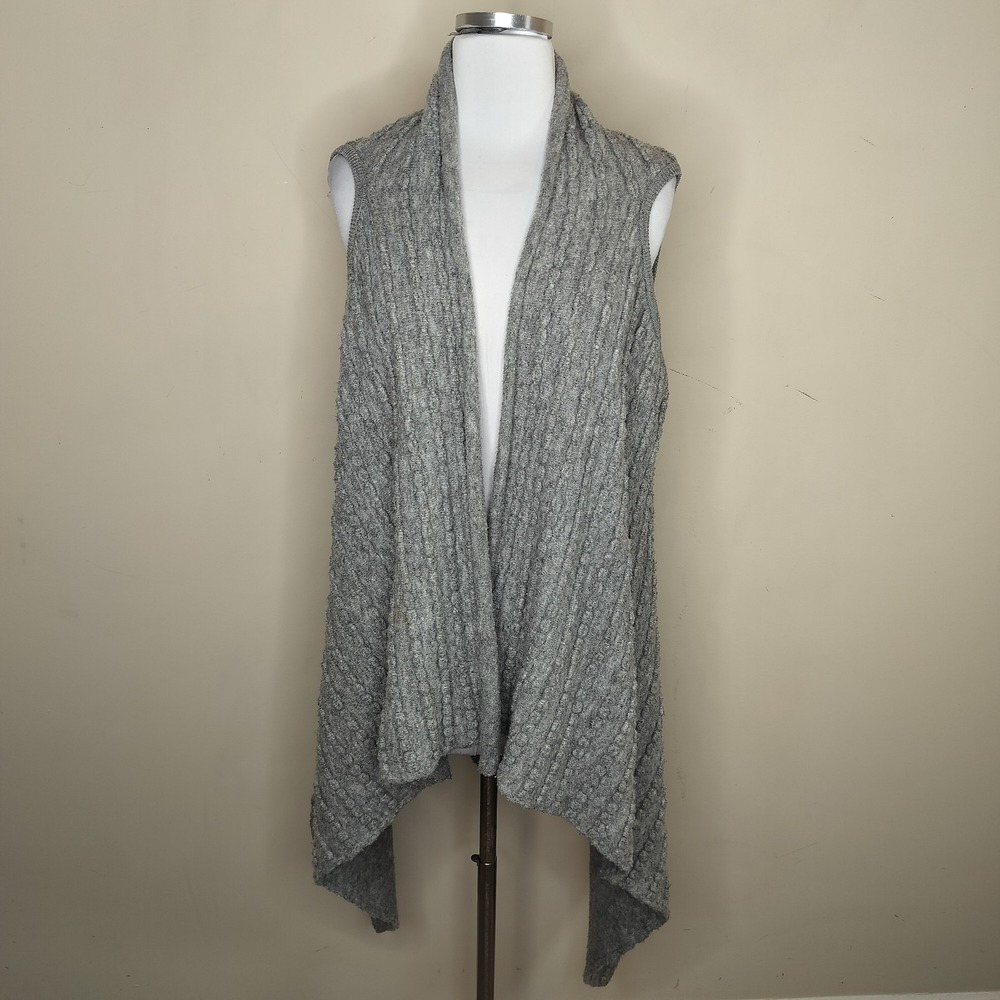 Sarah Pacini Wool Cardigan Draped Front / Safety Pin Back Zip Artsy